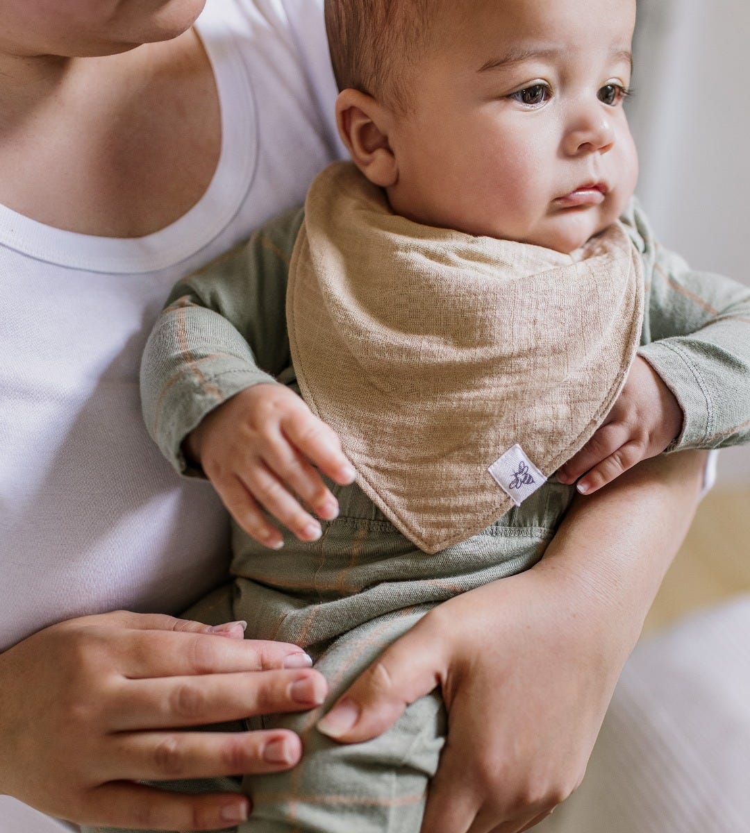 Organic Muslin Baby Bandana Bibs - Ash - Image 6
