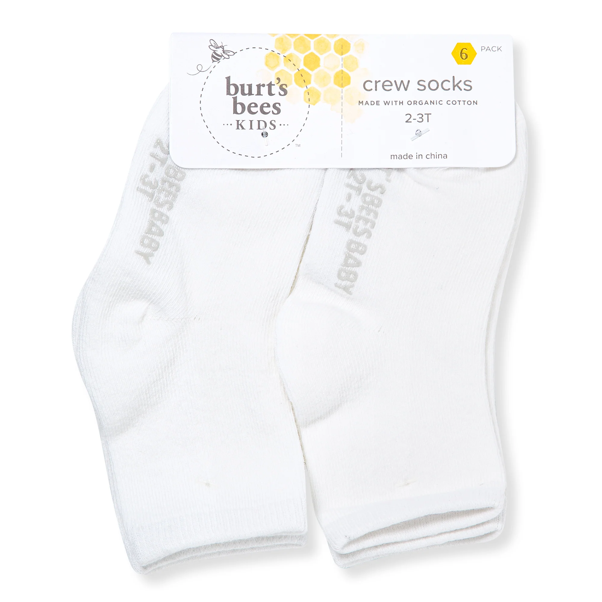 Solid Organic Cotton Toddler Crew Socks 6 Pack - Image 3